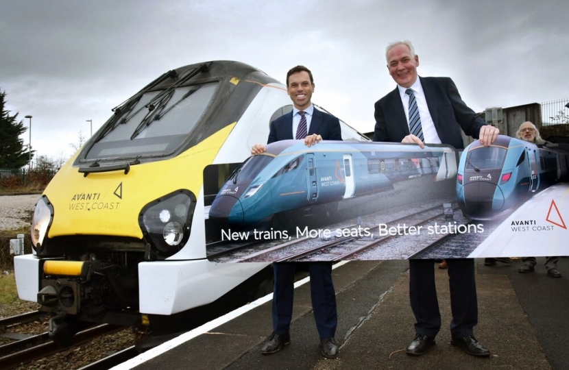 Welsh Transport Minister Ken Skates and First Rail Managing Director Steve Montgomery